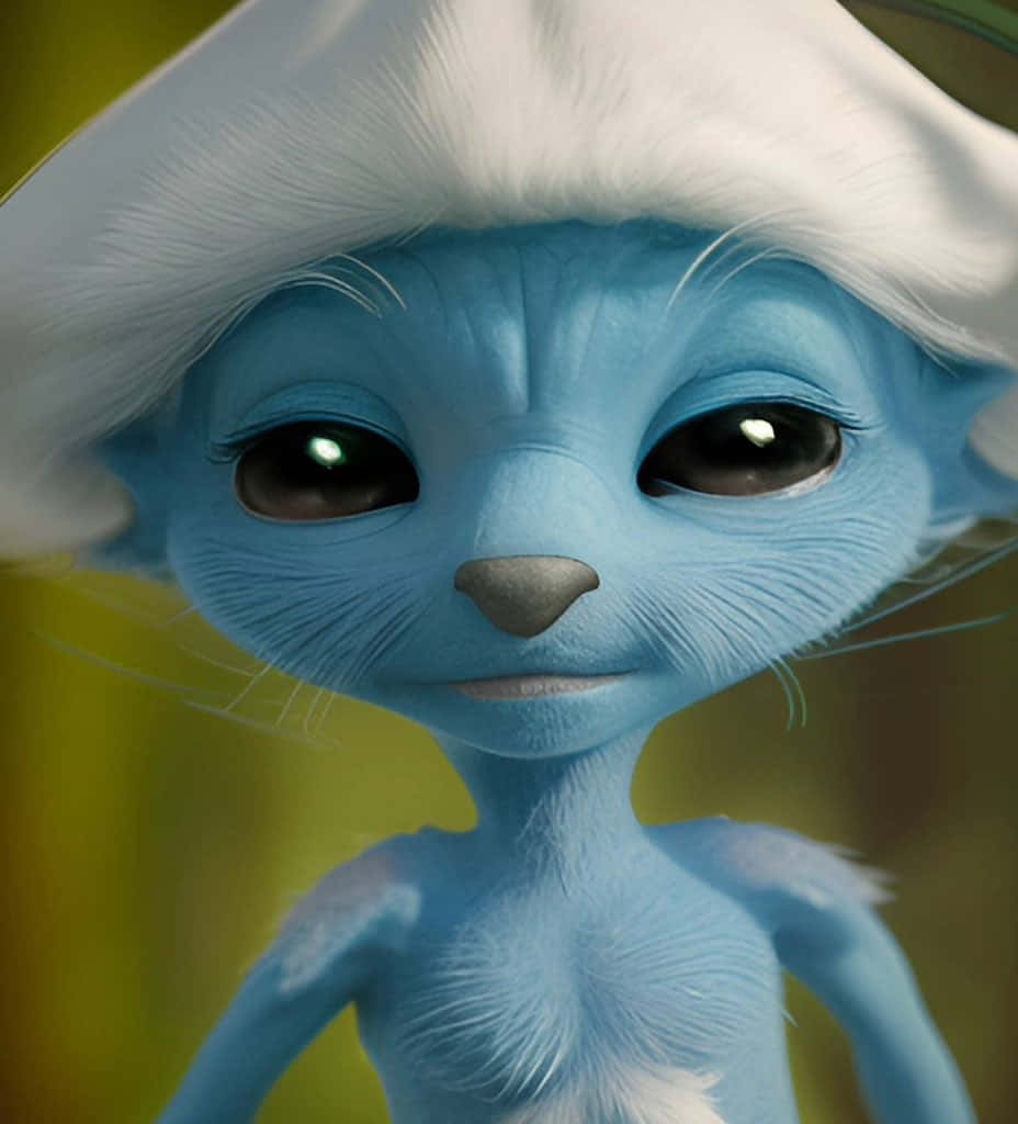 Blue Creaturewith White Hat Wallpaper