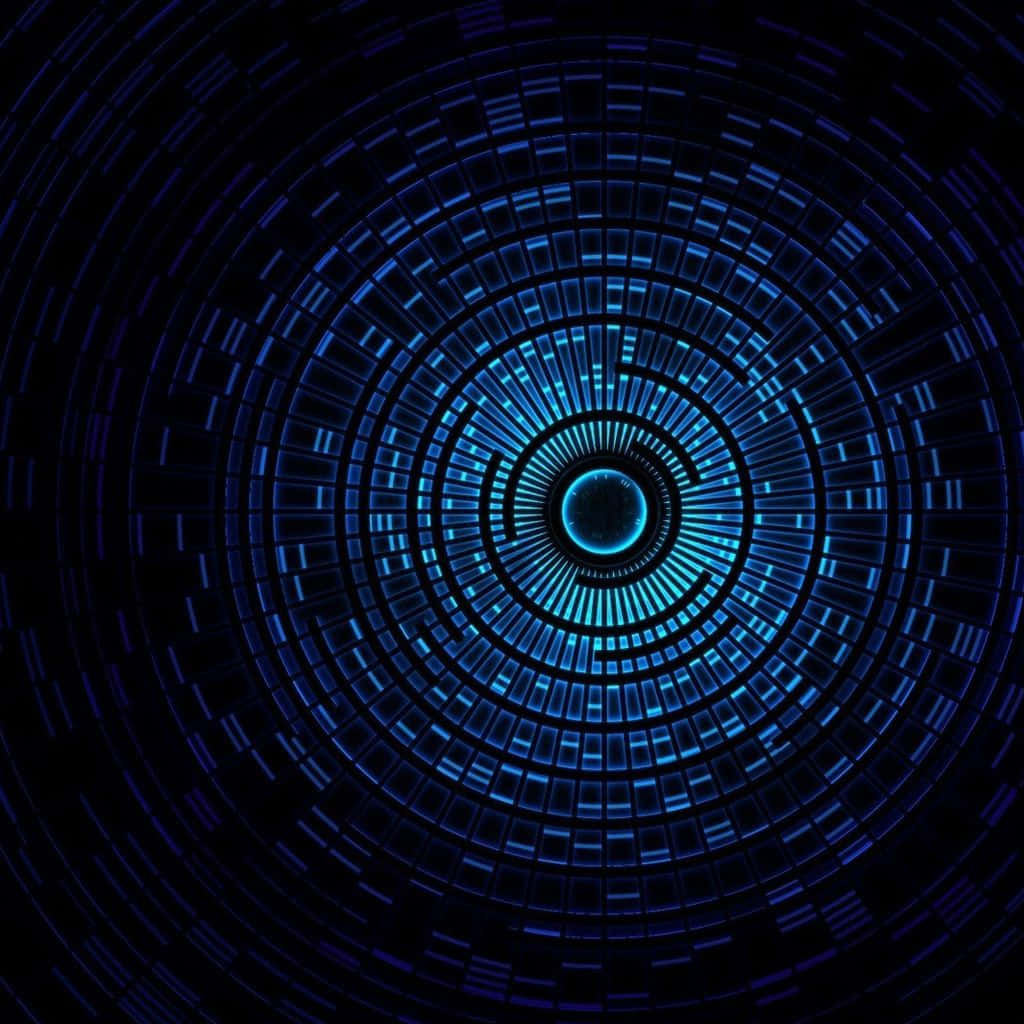 Blue Cyber Tunnel Abstract Wallpaper