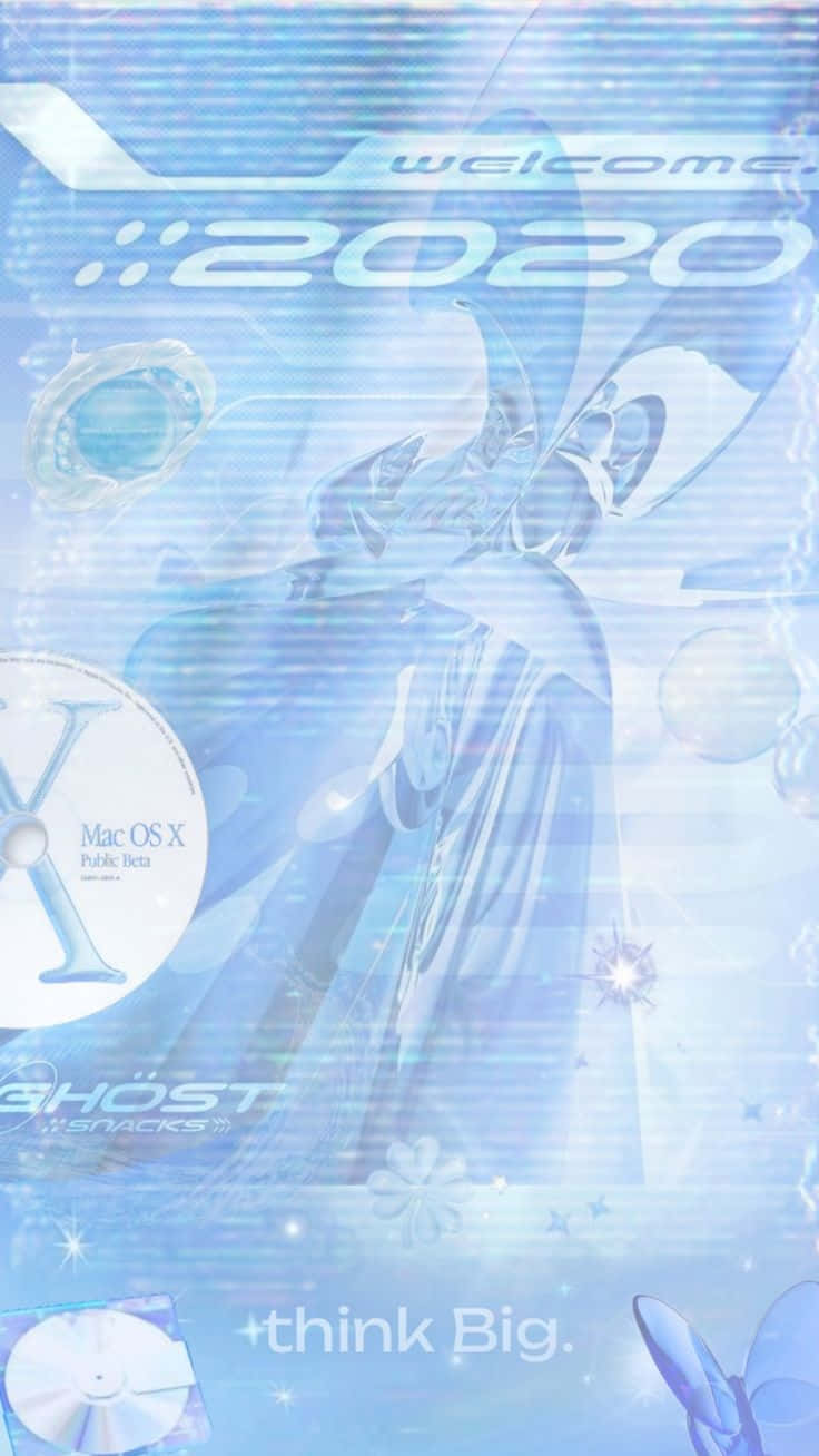 Blue Cybercore Y2 K Aesthetic Welcome2020 Wallpaper