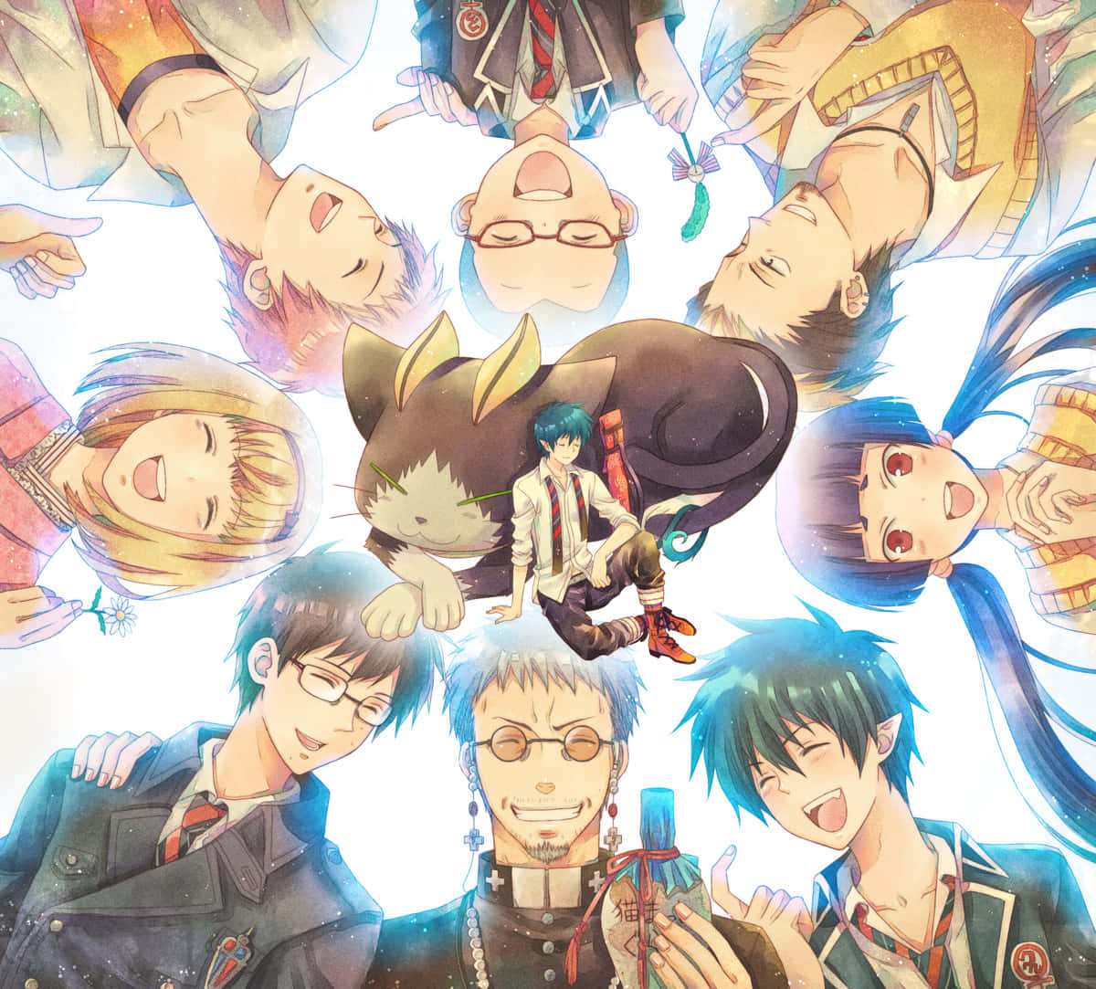 Blue Exorcist Characters Circle Wallpaper