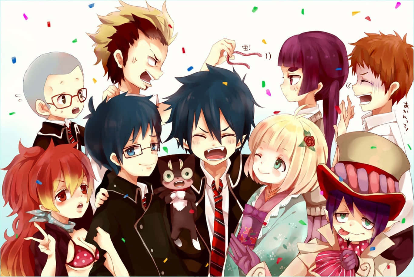 Blue Exorcist Group Celebration Wallpaper