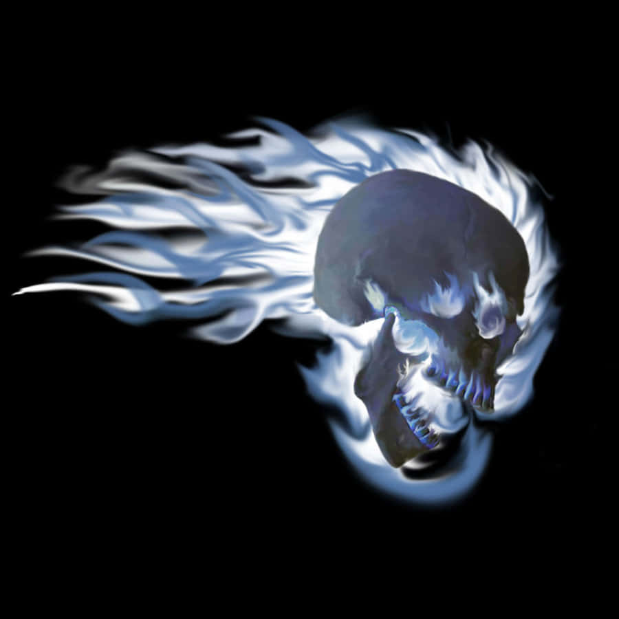 Blue_ Fire_ Skull_ Art Wallpaper