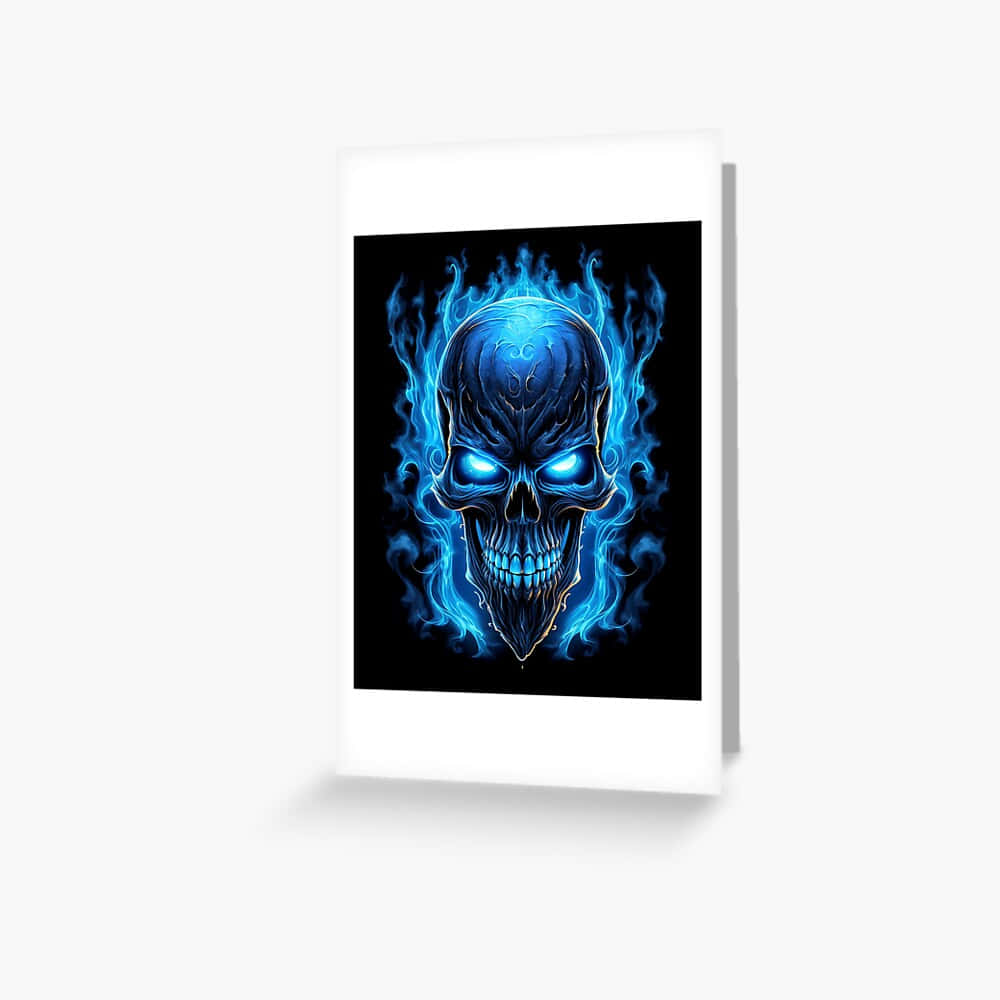 Blue_ Fire_ Skull_ Artwork Wallpaper