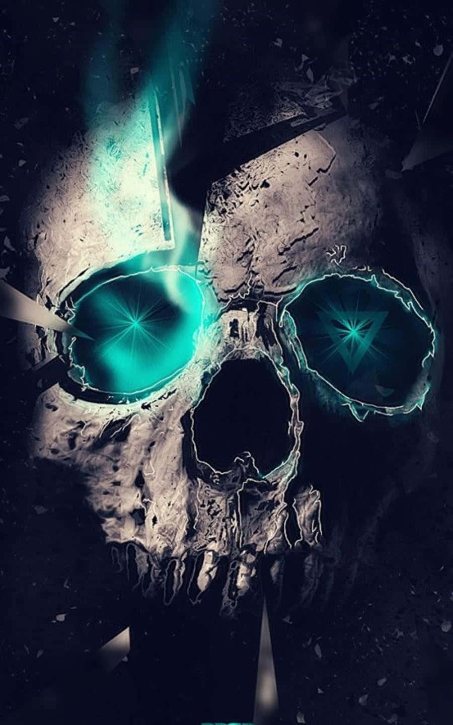 Blue_ Fire_ Skull_ Artwork.jpg Wallpaper