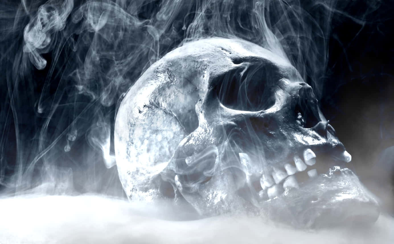 Blue_ Fire_ Skull_ Image Wallpaper