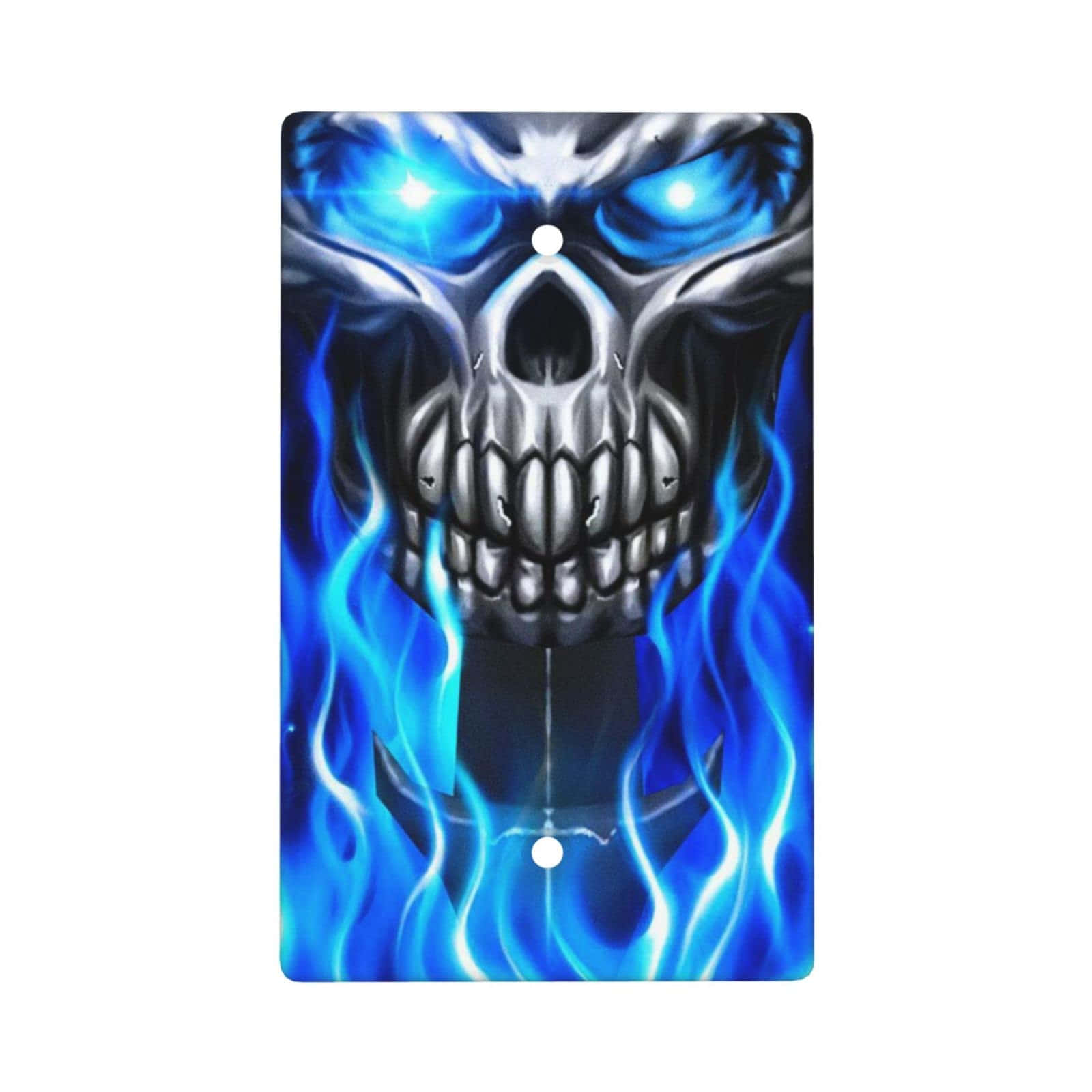 Blue Flame Skull Artwork Wallpaper