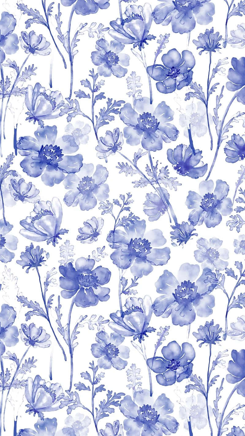 Blue Floral Pattern Background.jpg Wallpaper