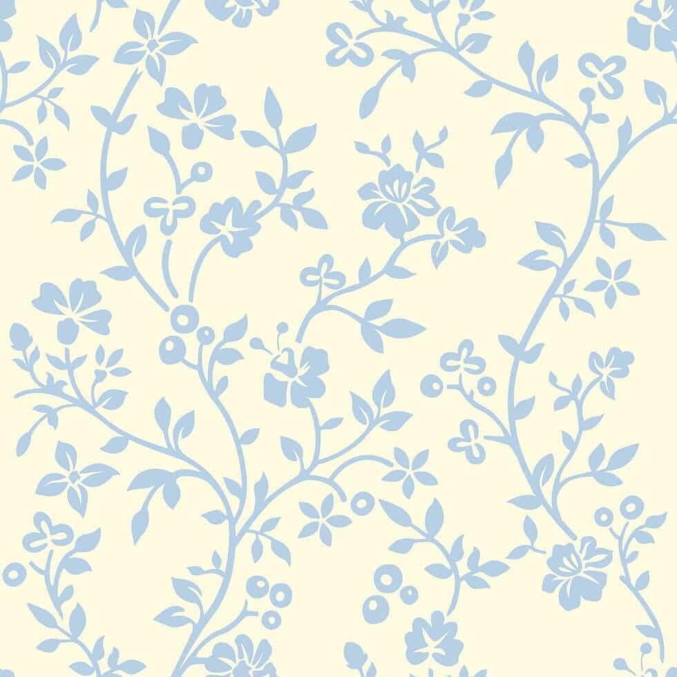 Blue Floral Pattern Background Wallpaper