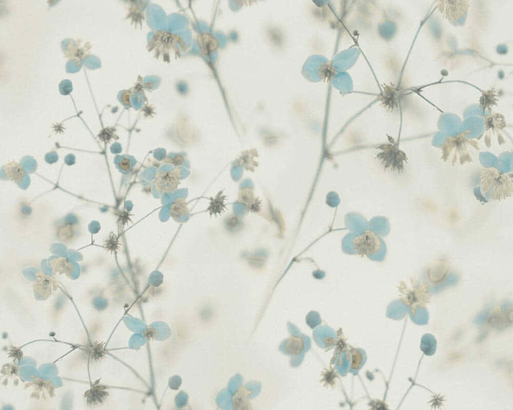 Blue Floral Pattern Soft Background Wallpaper