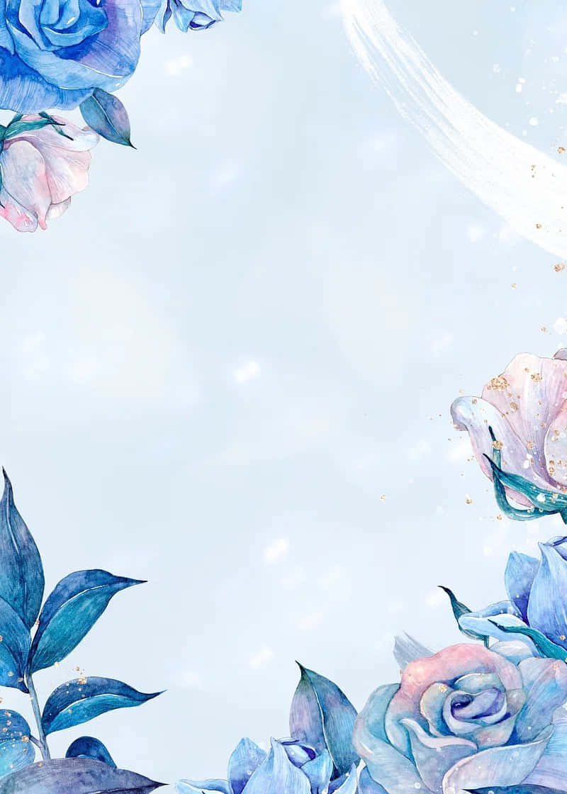 Blue Floral Watercolor Background Wallpaper