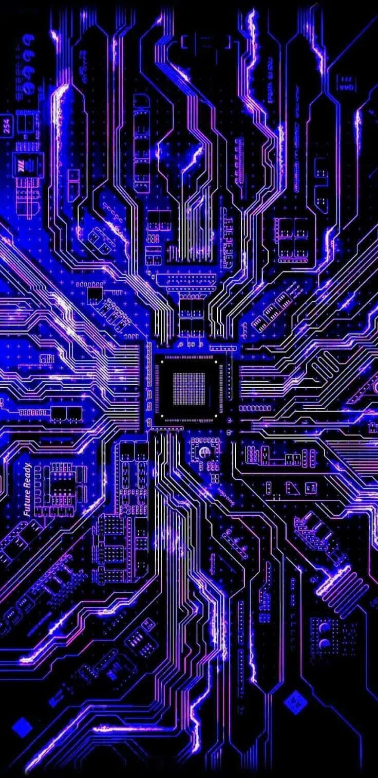 Blue Glowing Circuit Board Wallpaper Wallpaper