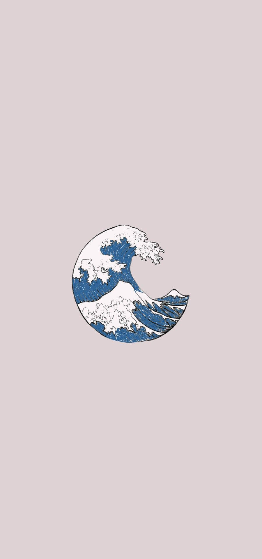 Blue Great Wave Pinterest Aesthetic Wallpaper