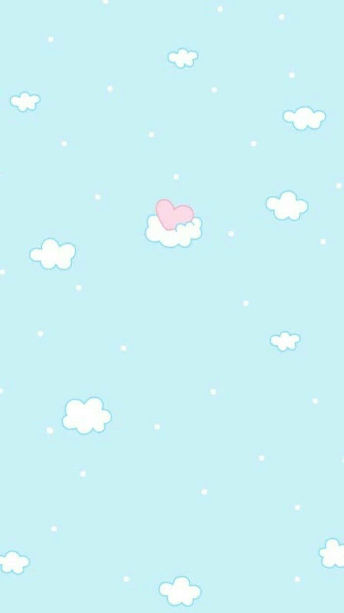 Blue Green Aesthetic Cloud Heart Wallpaper