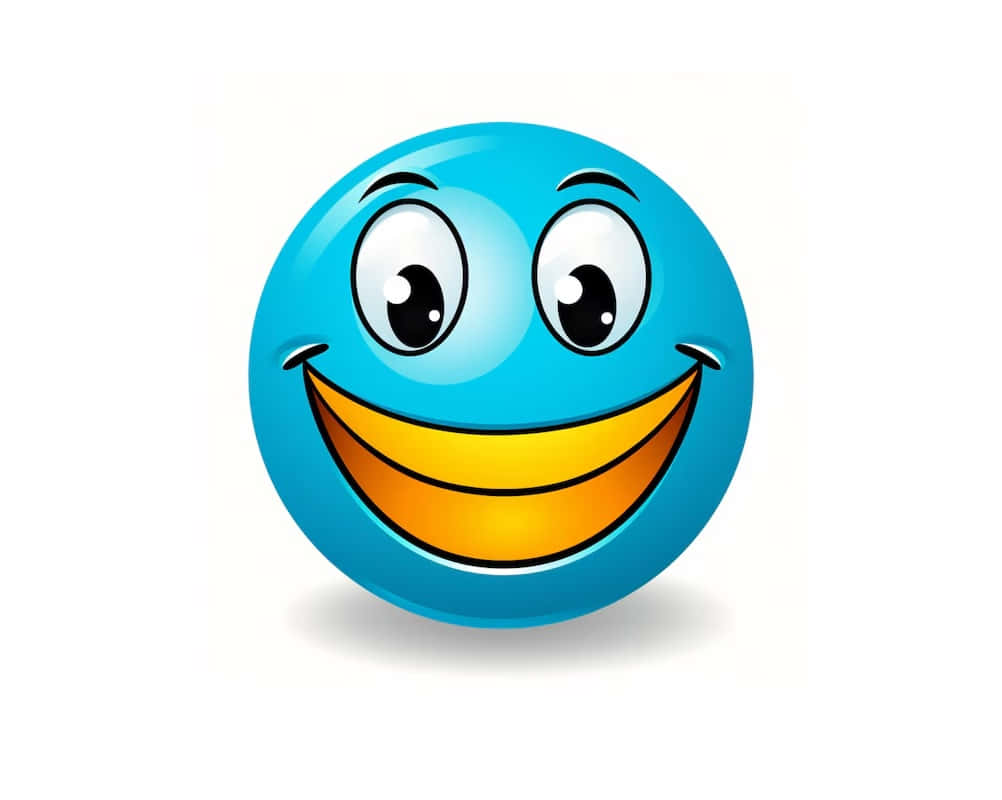 Blue Happy Smiley Face Wallpaper