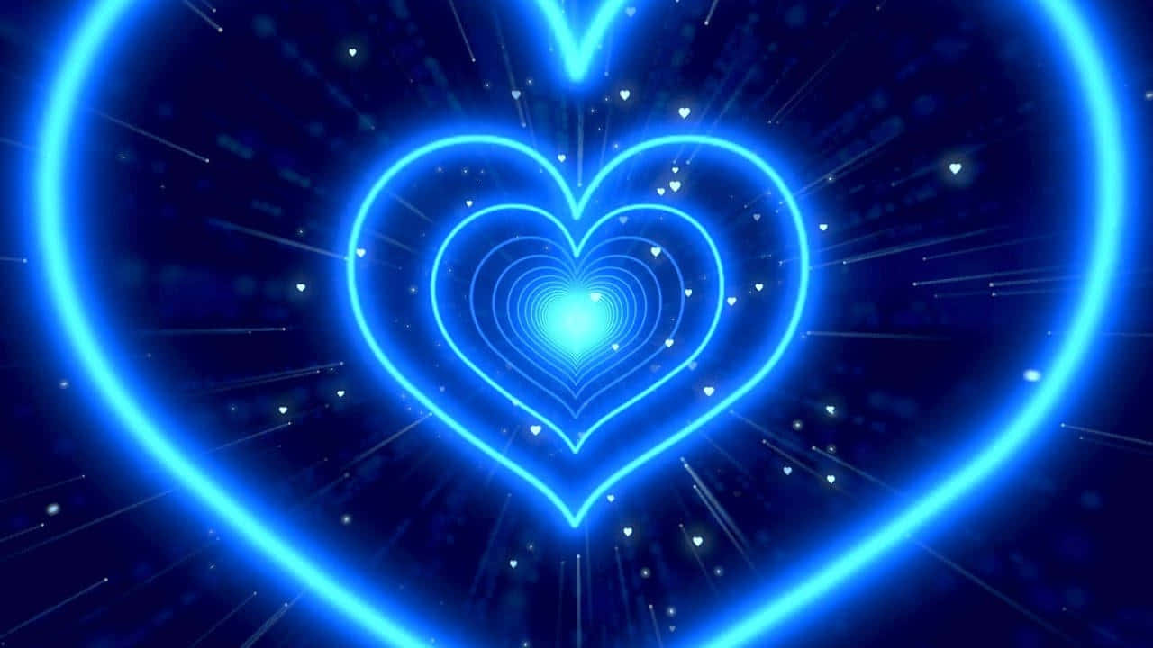 Blue Heart Aura Abstract Wallpaper