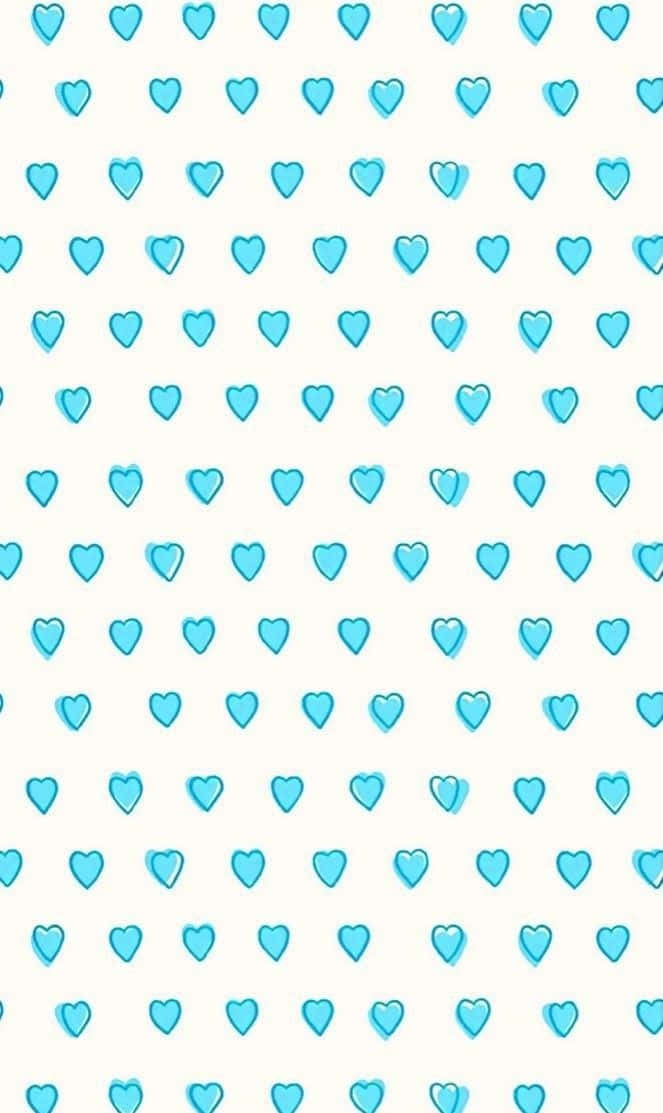 Blue Hearts Pattern Background Wallpaper