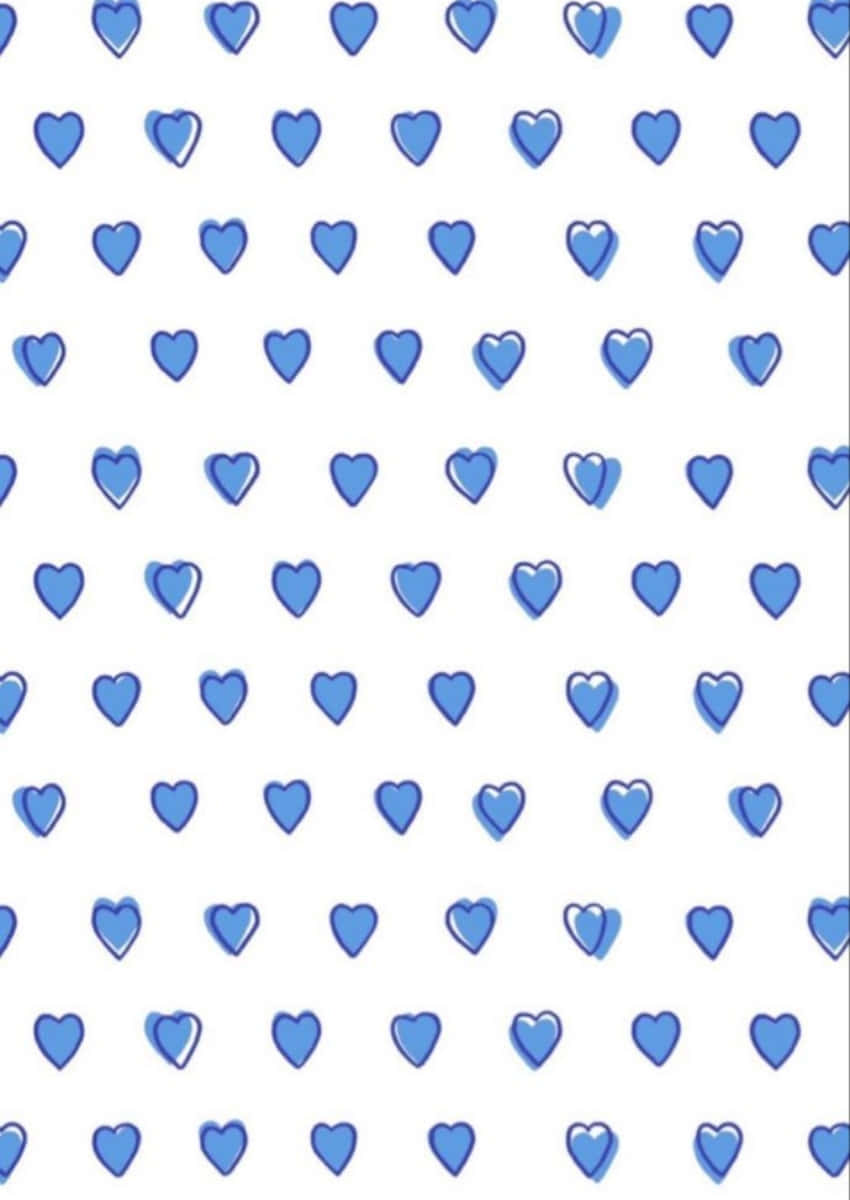 Blue Hearts Pattern Background Wallpaper