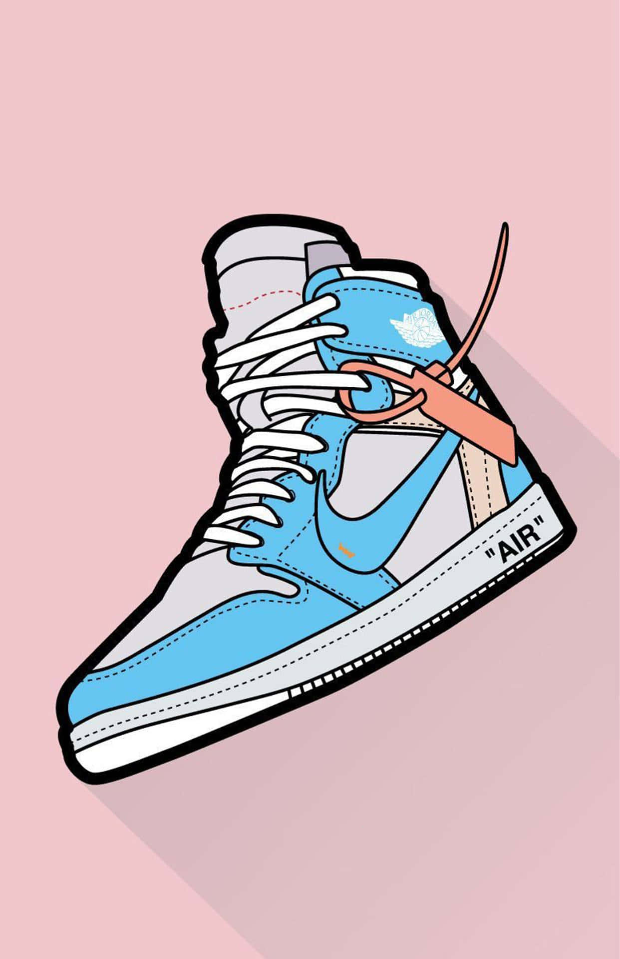 Blue High Top Sneaker Illustration Wallpaper