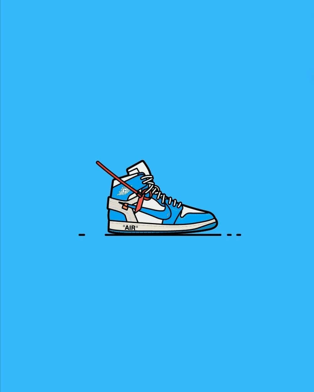 Blue High Top Sneaker Illustration Wallpaper