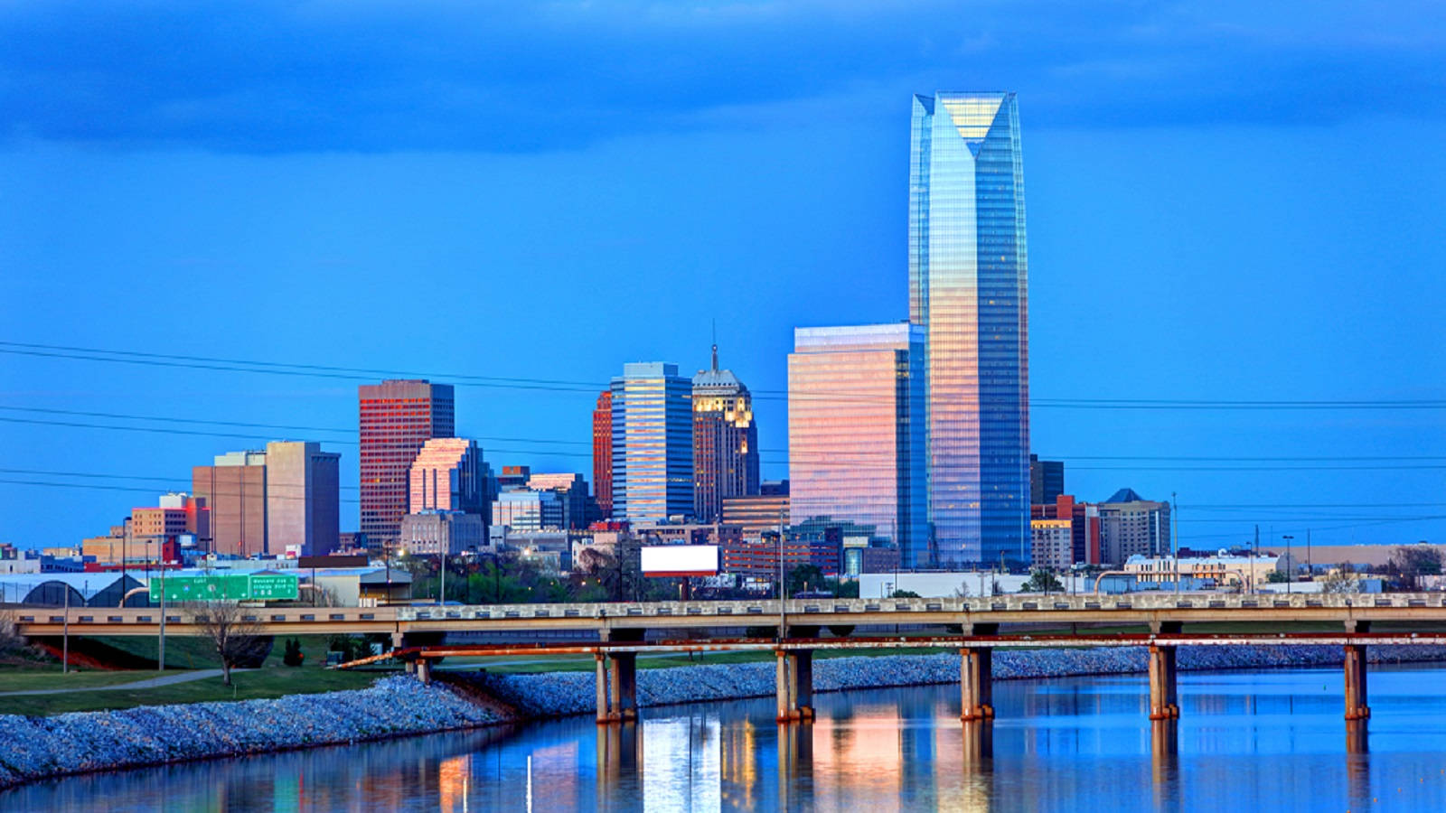 Blue Iconic Oklahoma City Wallpaper