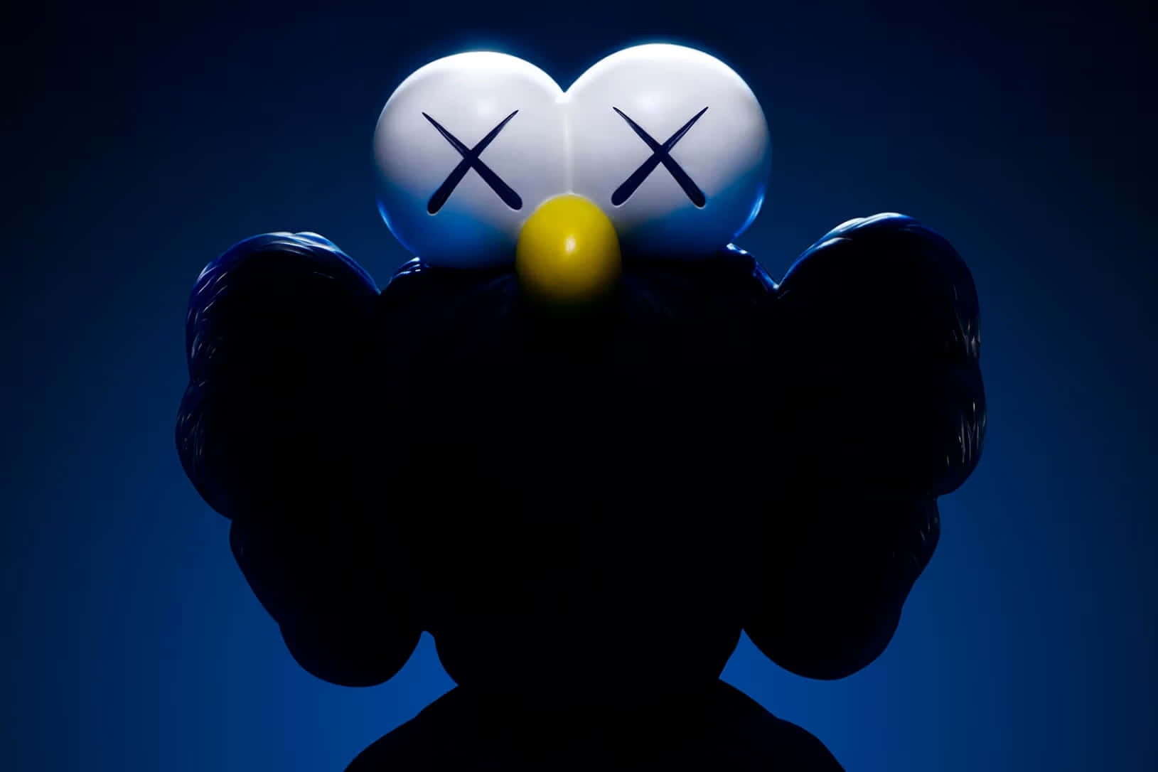 Blue Kaws Figure Silhouette Wallpaper