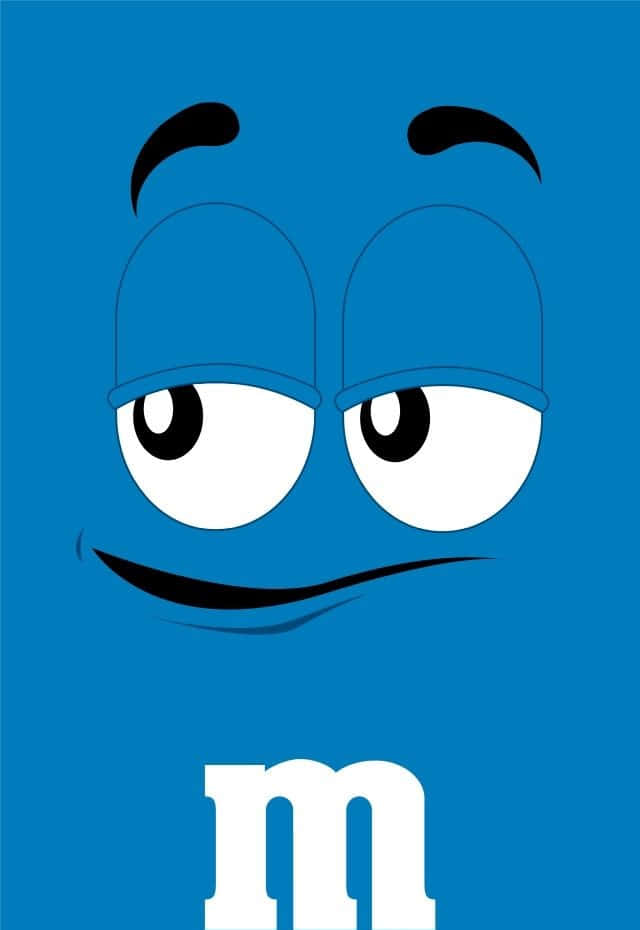 Blue M Smiley Face Graphic Wallpaper