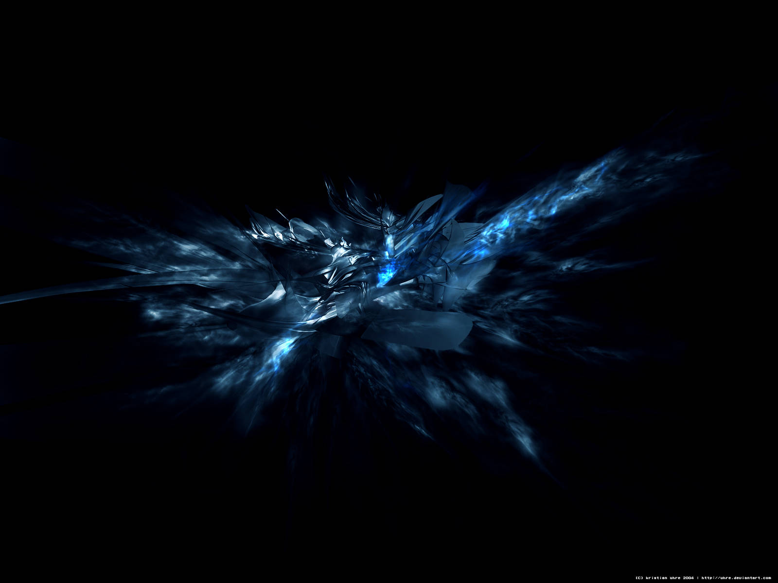 Blue Matter Art On Black Wallpaper