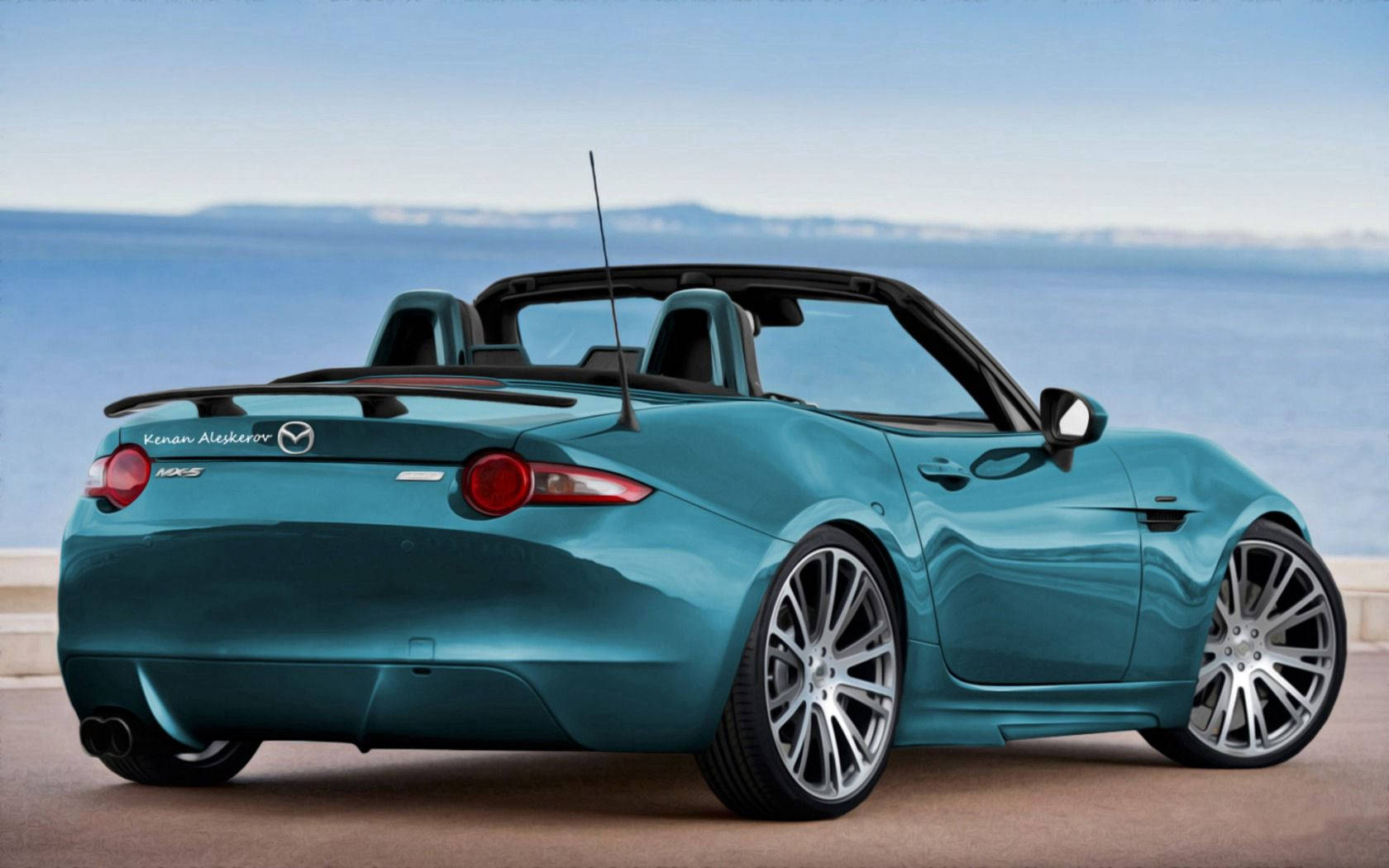 Blue Mazda Mx-5 Rear View Wallpaper