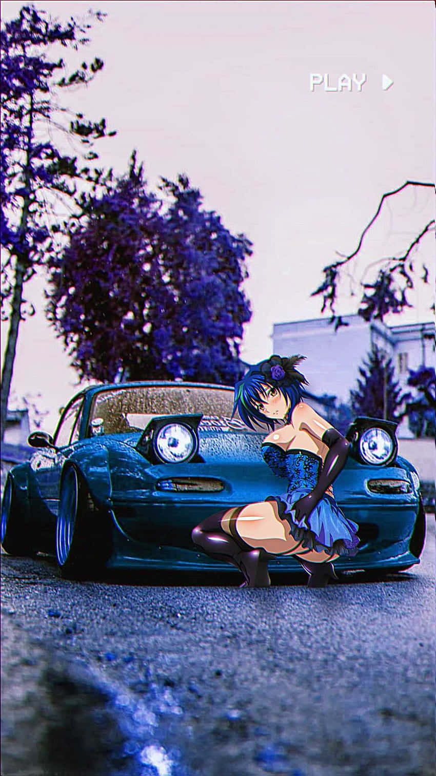 Blue Mazda Mx 5 Xenovia Quarta Jdm Anime Wallpaper