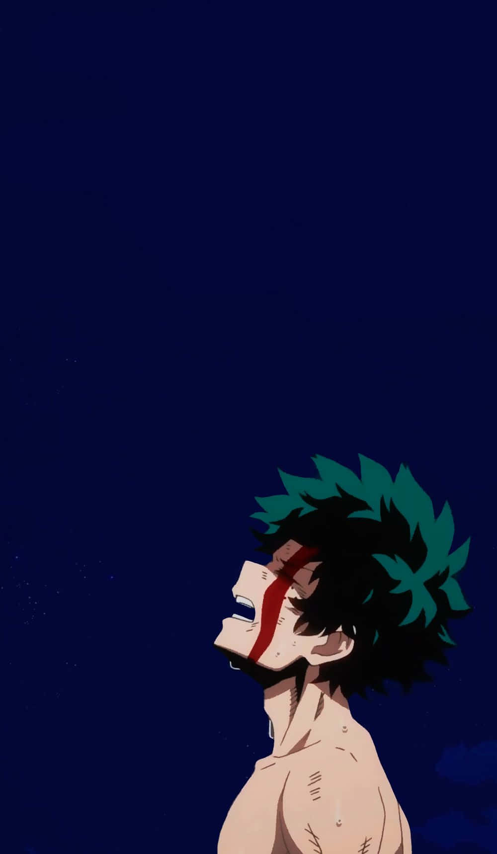 Blue Minimalist Bloody Deku Phone Wallpaper