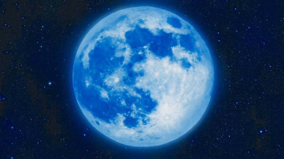 Blue Moon Fantasy Space Background Wallpaper