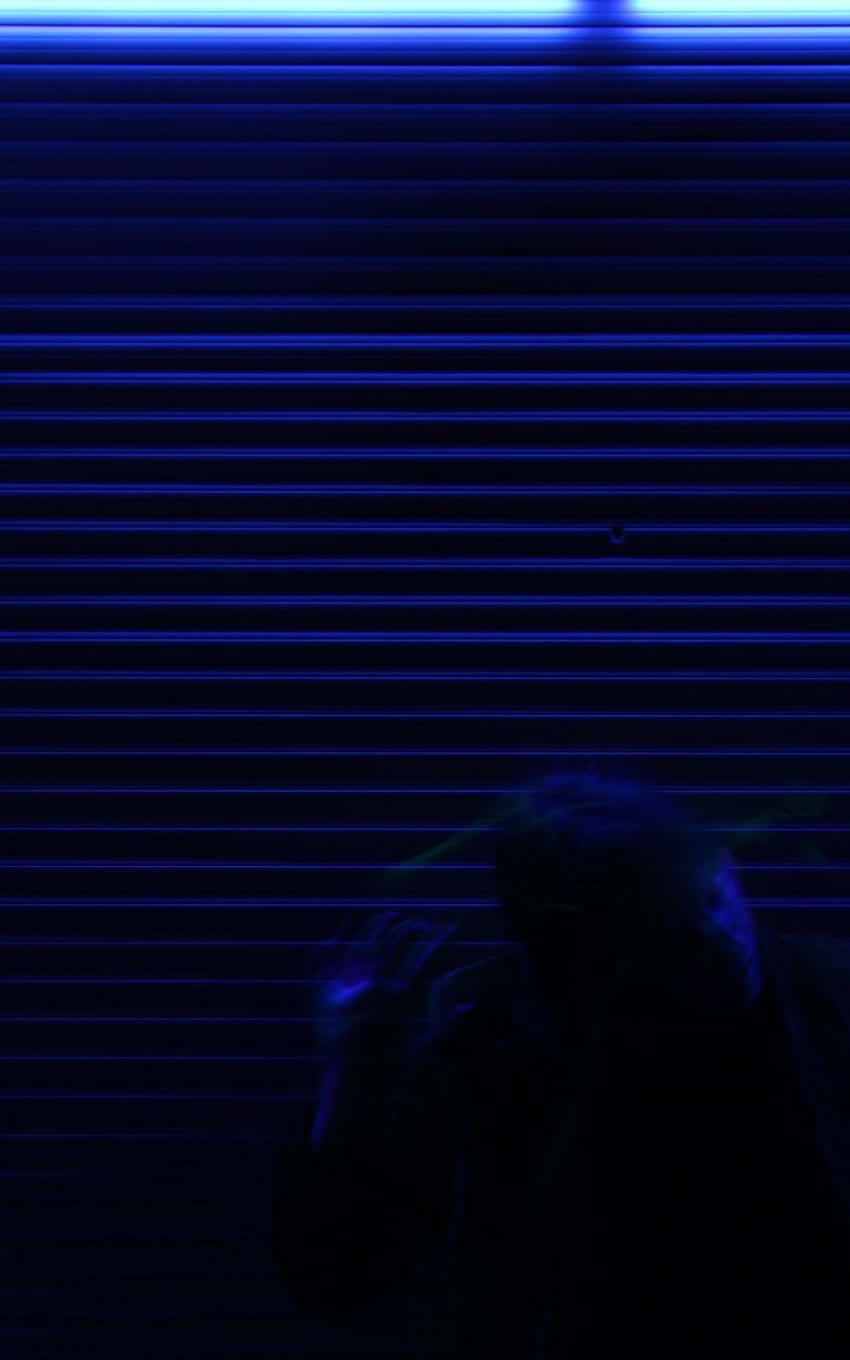 Blue Neon Lines Profile Wallpaper