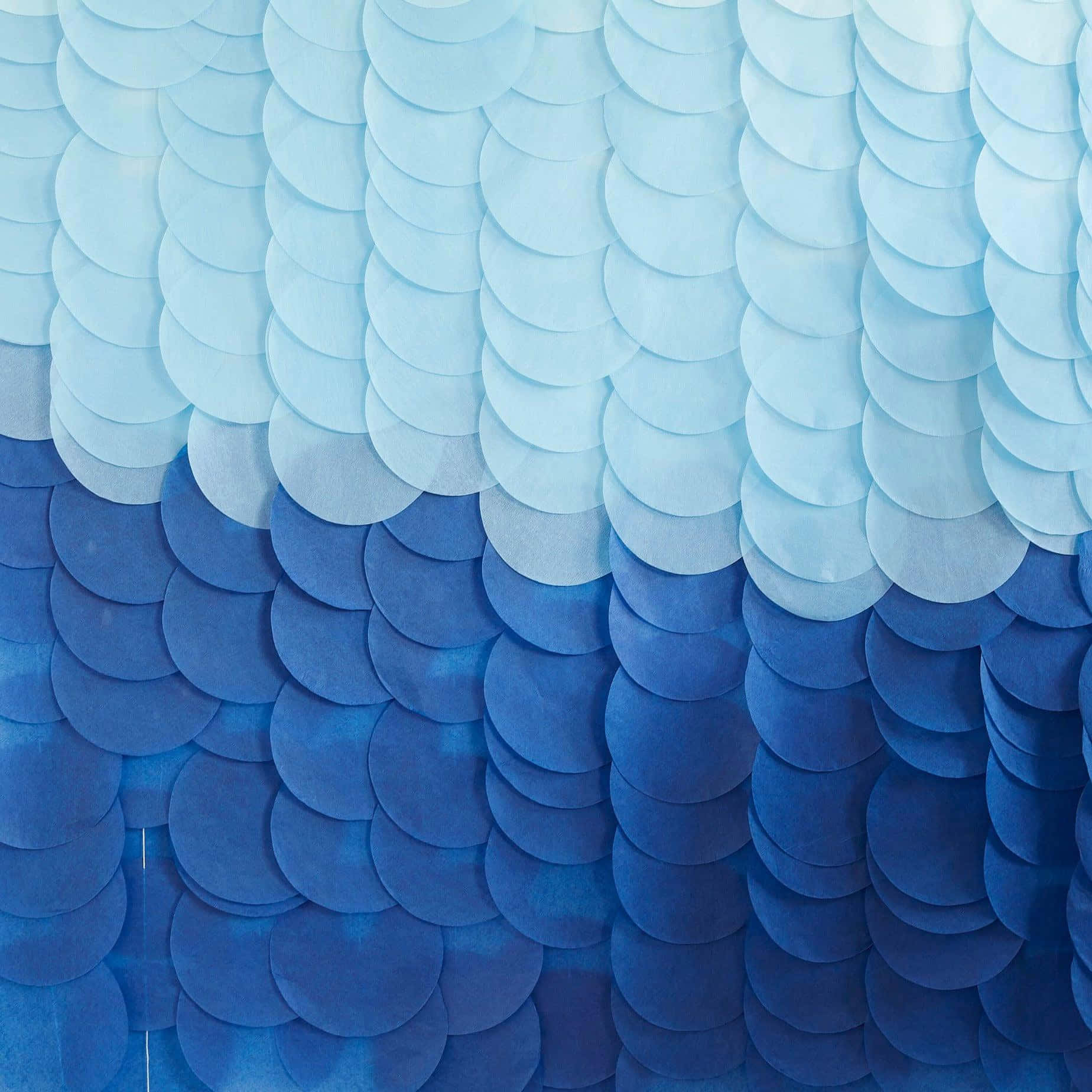 Blue Ombre Scale Pattern Wallpaper