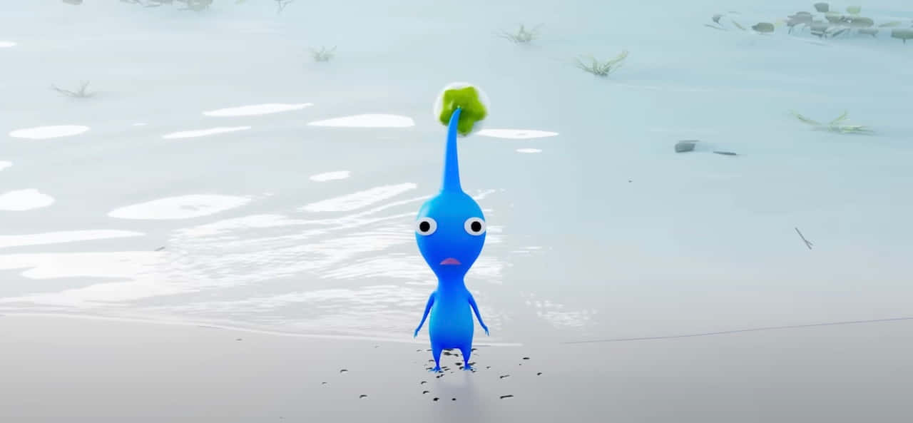 Blue Pikmin Standing Water Reflection Wallpaper