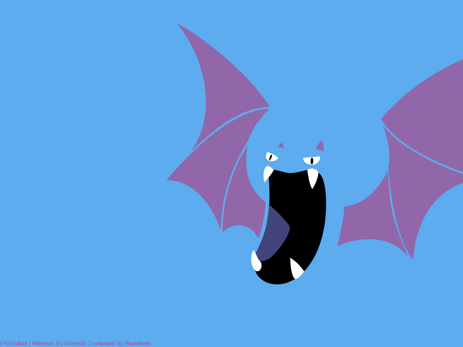 Blue Purple Golbat Art Wallpaper