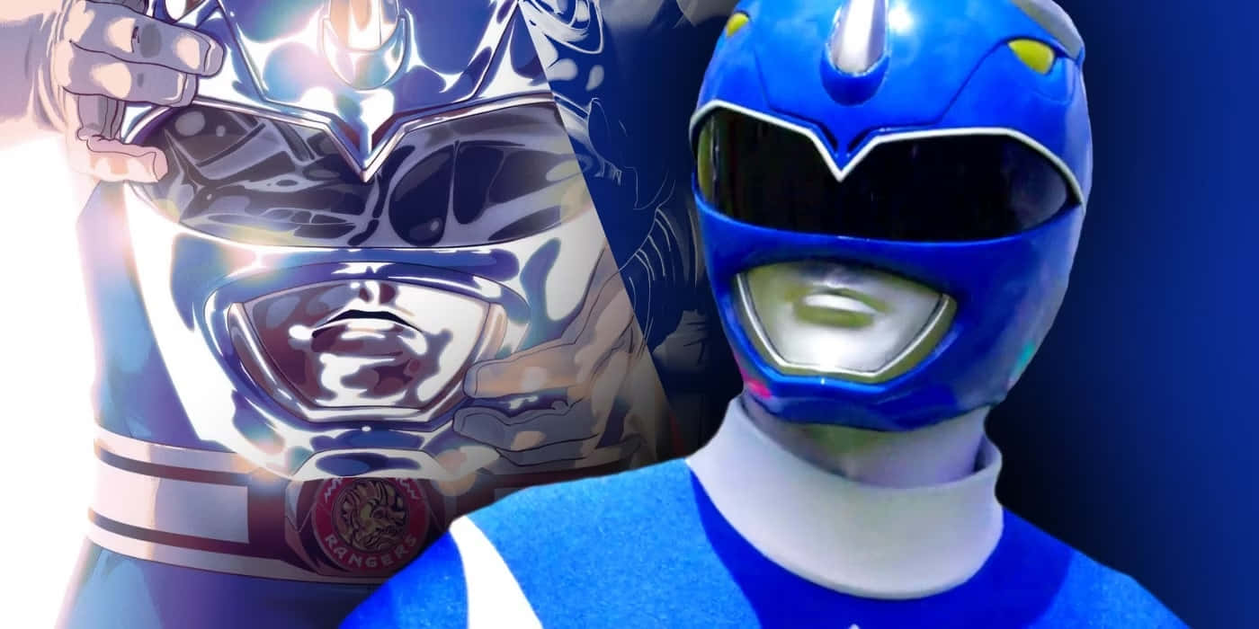 Blue Ranger Heroic Pose Wallpaper