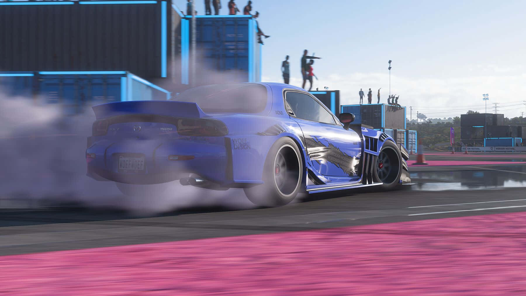 Blue Rx7 Drifting Action Wallpaper