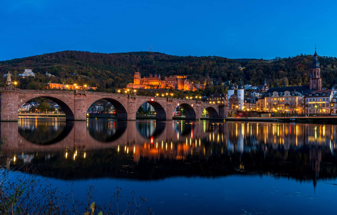 Blue Sky Above Heidelberg Castle Wallpaper