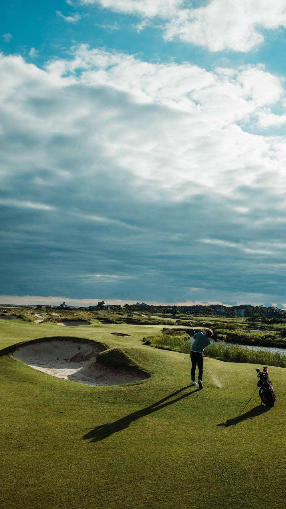 Blue Sky Golf Course Iphone Wallpaper