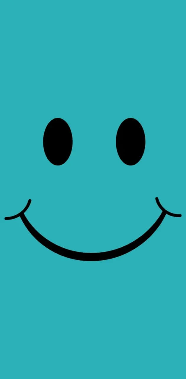 Blue Smiley Face Graphic Wallpaper