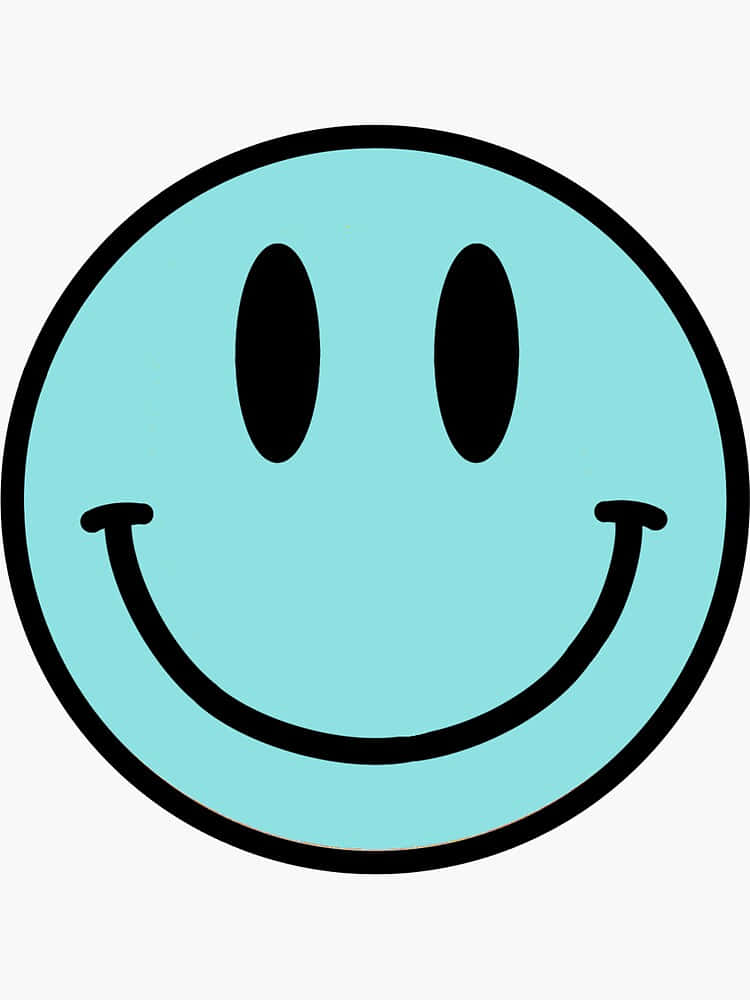 Blue Smiley Face Graphic Wallpaper