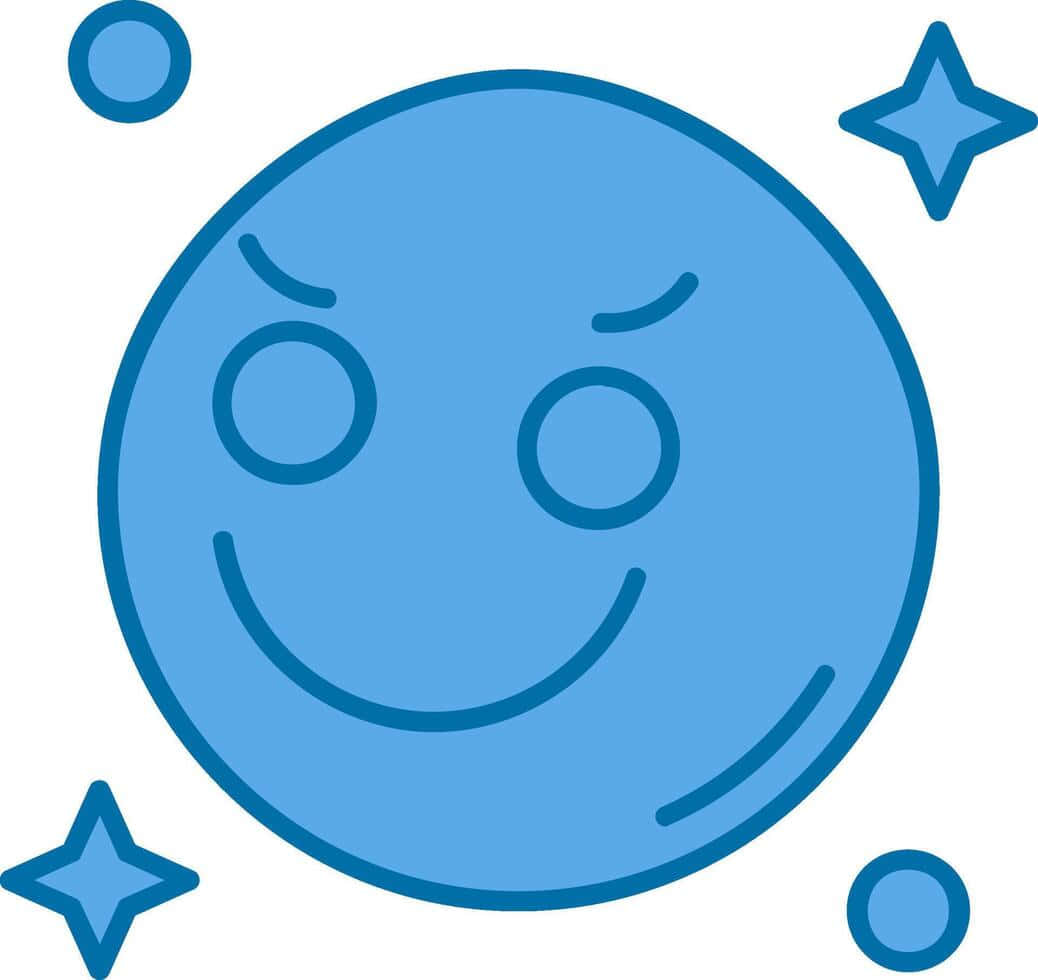 Blue Smiley Face Graphic Wallpaper