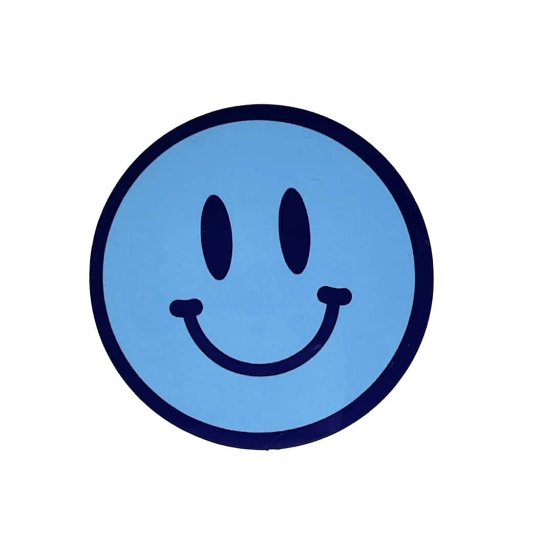 Blue Smiley Face Graphic Wallpaper