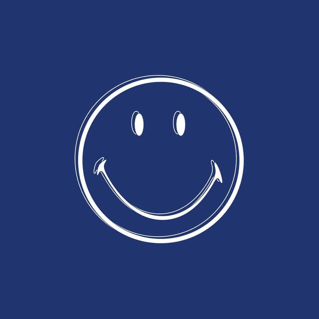 Blue Smiley Face Graphic Wallpaper