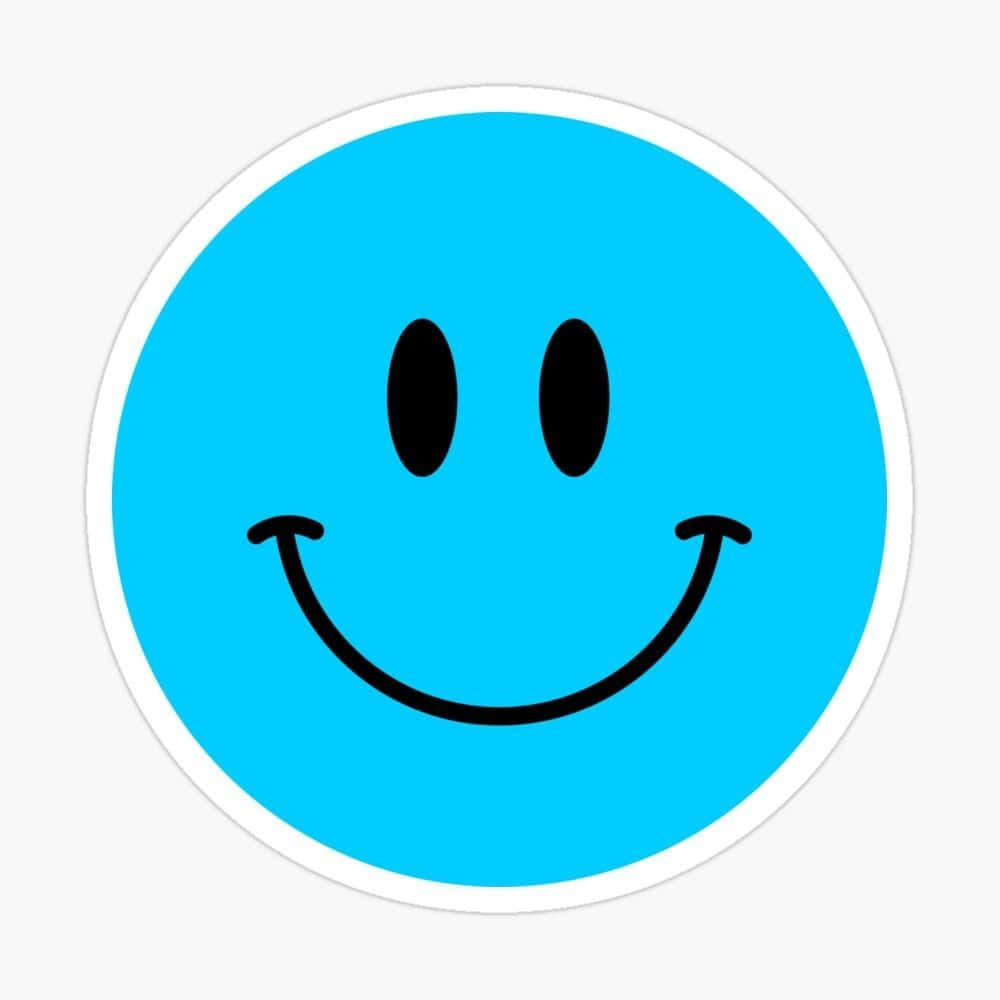 Blue Smiley Face Graphic Wallpaper