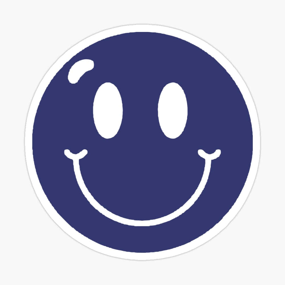 Blue Smiley Face Sticker Wallpaper