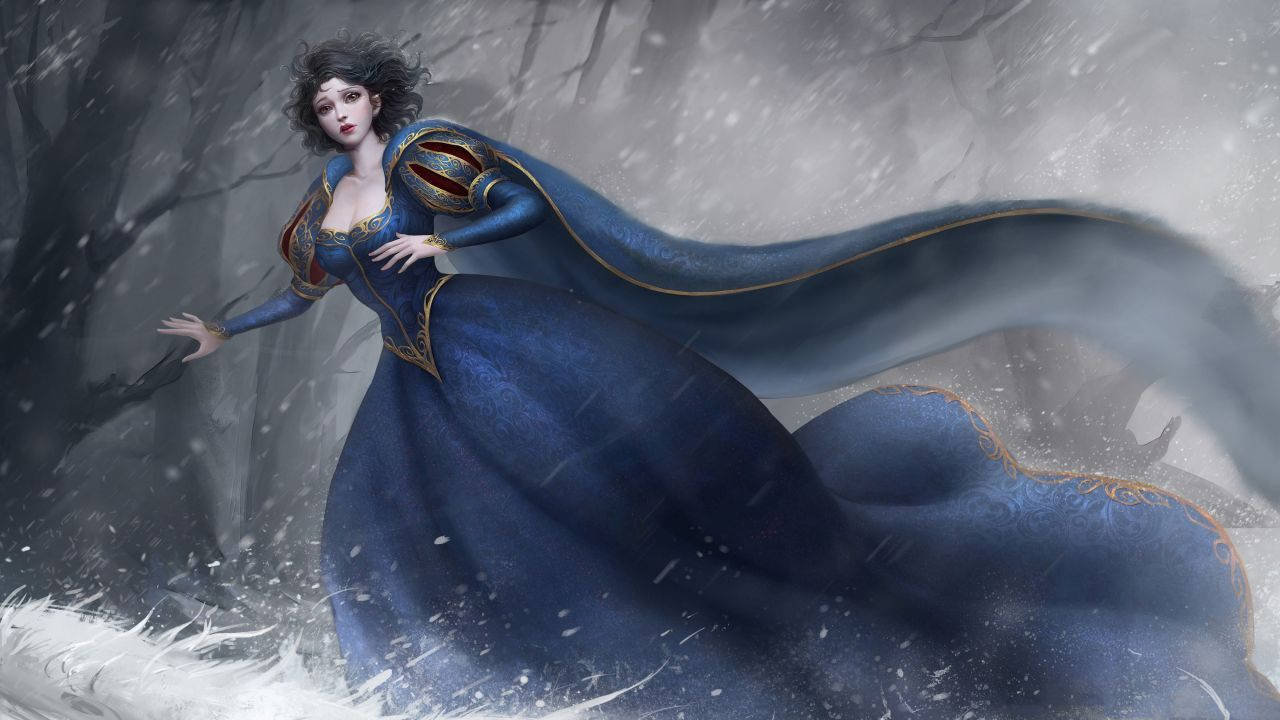 Blue Snow White Wallpaper