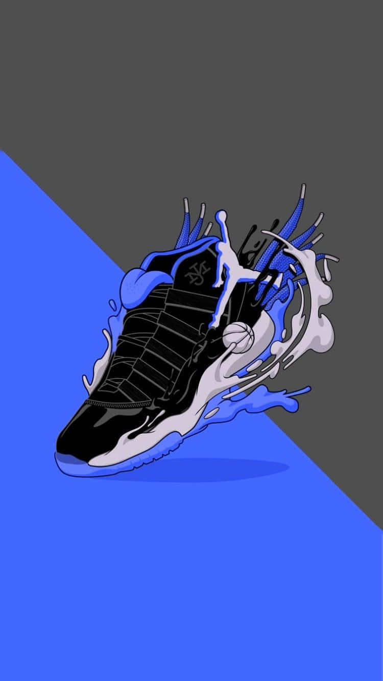 Blue Splash Sneaker Artwork Wallpaper