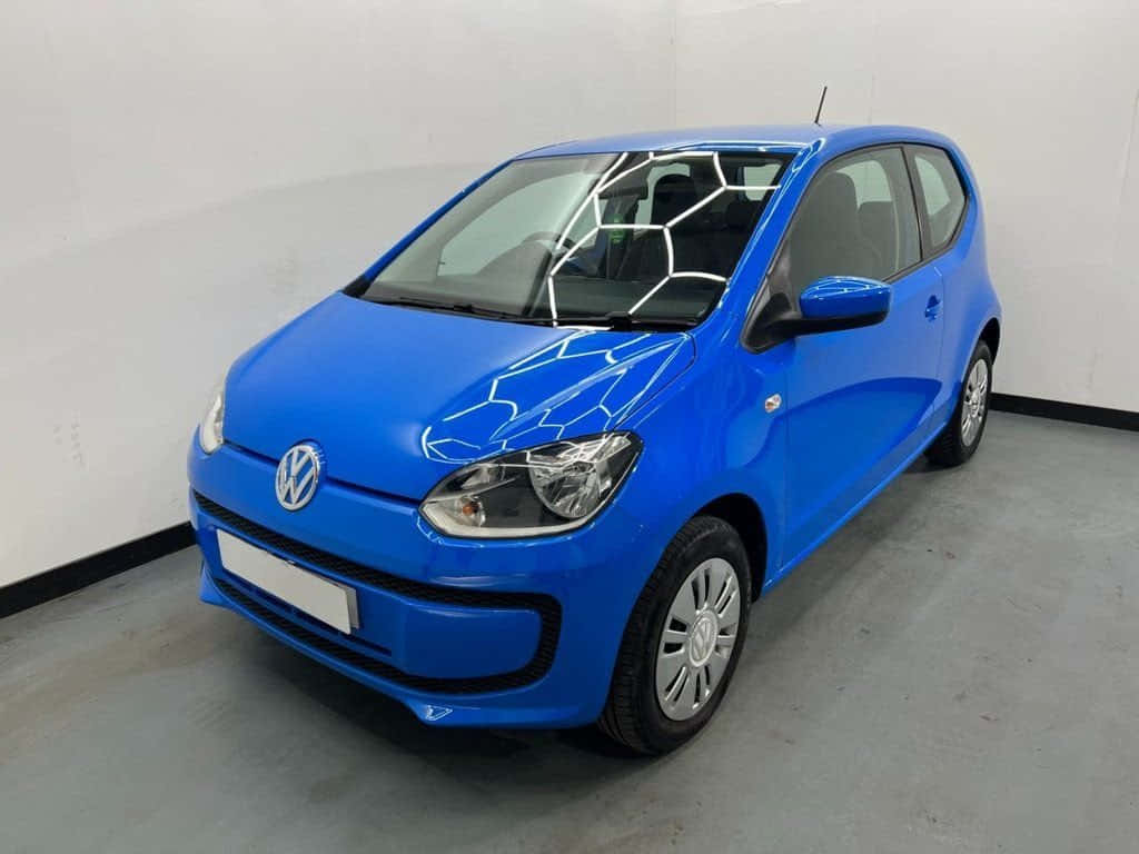 Blue Volkswagen Up Showroom Wallpaper