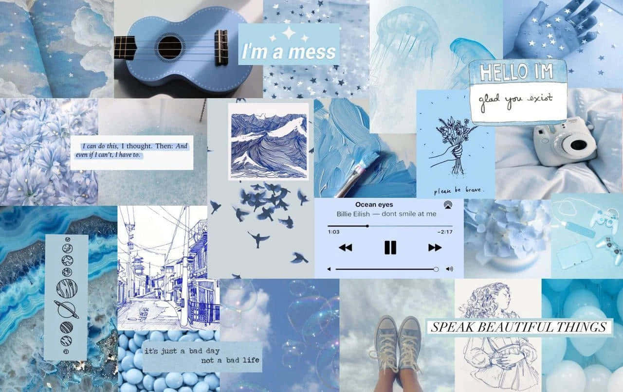 Blue & White Collage By Sassy Wallpaper